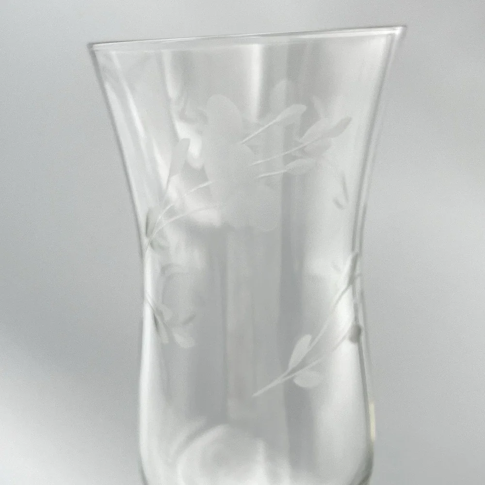 Princess House Heritage Etched Floral Parfait Dessert Glasses Set Of 3‎